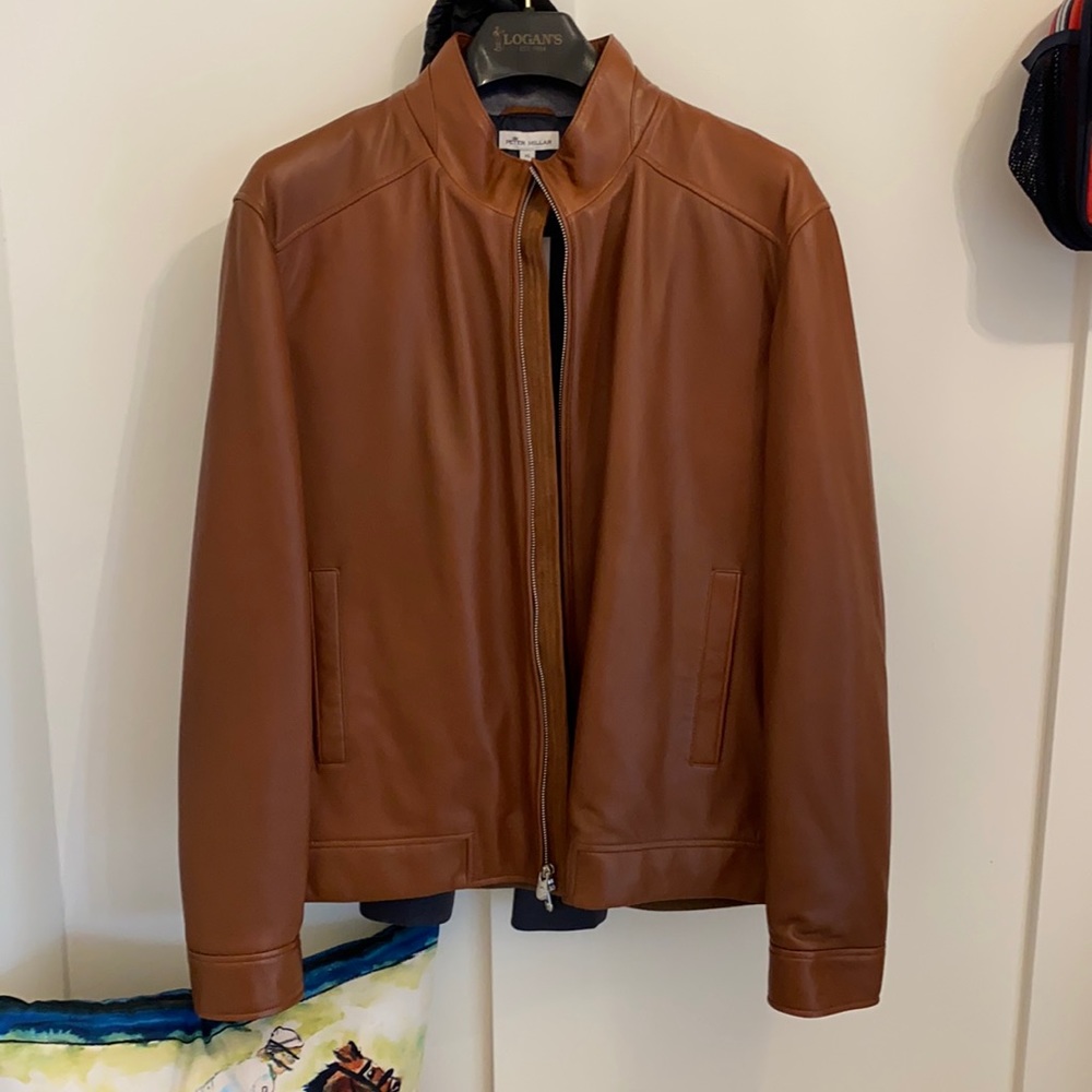Peter Millar Leather Coat